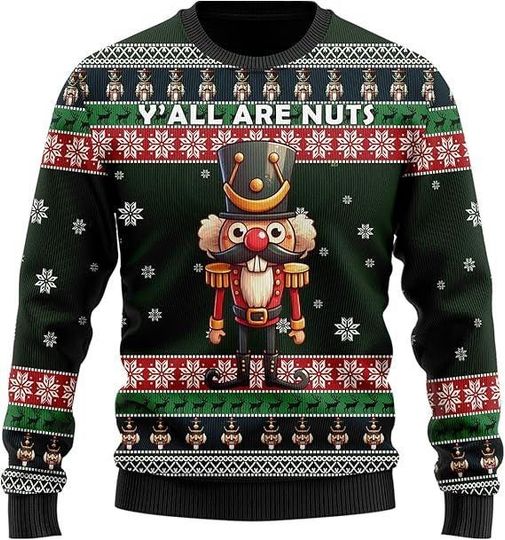 You Crack Me Up Nutcracker Christmas Ugly Sweater, Funny Holiday Jumper, Cozy Winter Sweatshirt