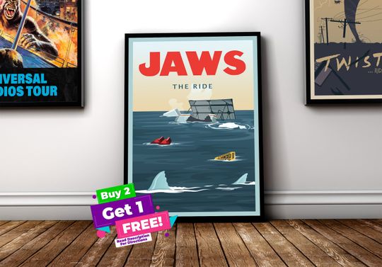 Discover Jaws The Ride Universal Studios Poster Print