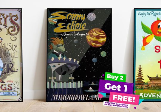 Discover Sonny Eclipse & the Space Angels Tomorrowland Poster | Disney World's Magic Kingdom
