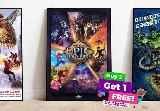 Discover EPIC UNIVERSE Universal Studios Poster Print