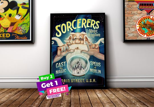 Discover Merlins Sorcerers of the Magic Kingdom Disney World Poster