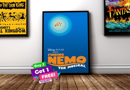 Discover Finding Nemo the Musical Animal Kingdom Disney World Show Poster