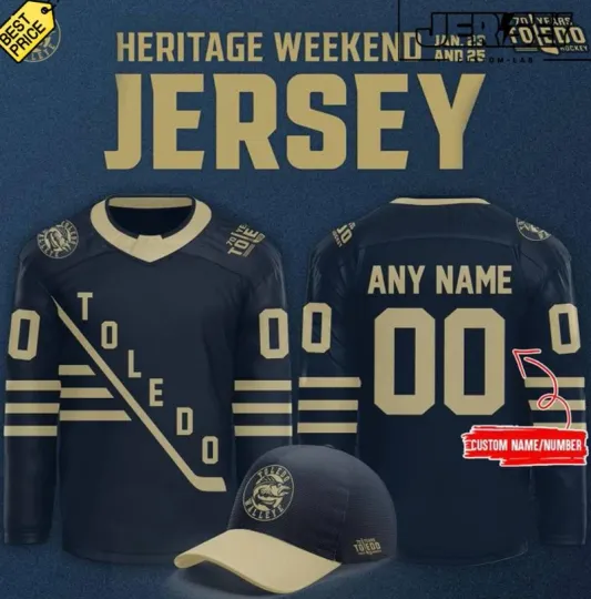 Discover Personalized 1Toledo Walleye Hockey Heritage Weekend Hockey Jersey