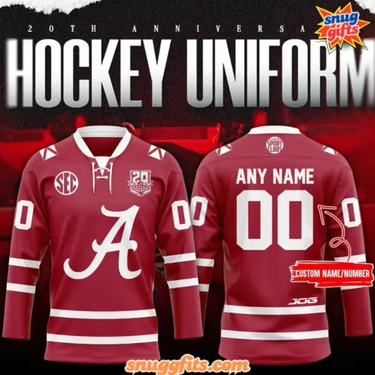 Discover Personalized Albm Crimson Tide 20Th Anniversary Hockey Jersey
