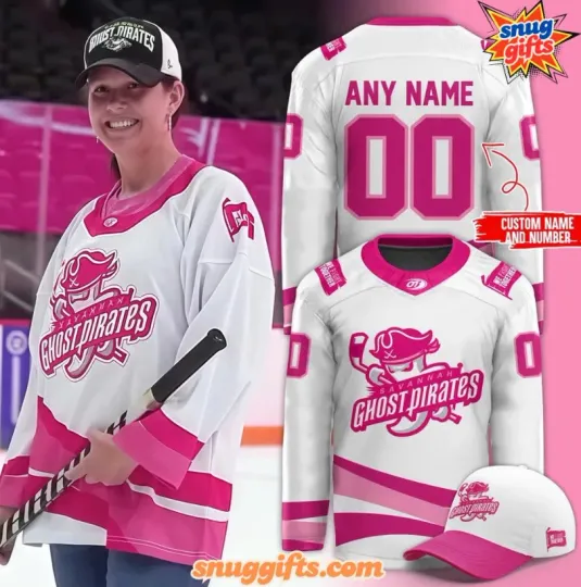 Discover Savannah Ghost Pirate 2025 Pink The Rink Special Hockey Jersey