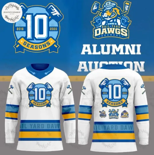 Discover Rail Yard Dawg Alumni Auction 2025 Uniform Hockey Jersey