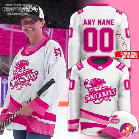 Discover Personalized Savannah Ghost Pirate Cancer Specialty 2025 Hockey Jersey