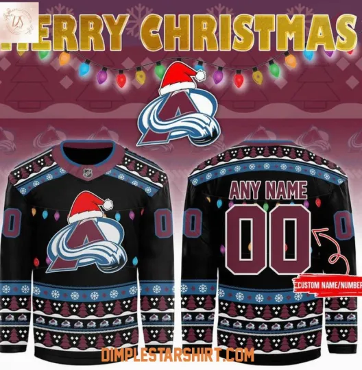 Discover Personalized Colorado 1Avalanche Merry Christmas 2025 Hockey Jersey
