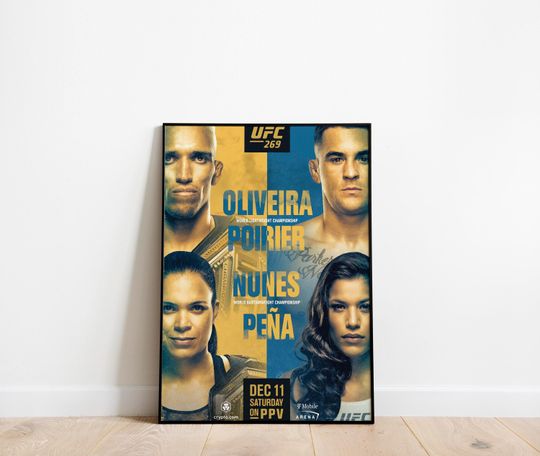 Discover UFC 269 | December 11, 2021 | Charles Oliveira vs Dustin Poirier | Las Vegas, Nevada | Print Poster