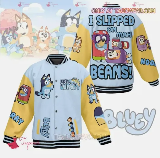 Discover BlueyDad I Slipped On My Beans Baseball Jacket Gift For Christmas