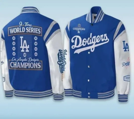 Dodgers World 2025 Champions Baseball Jacket Adult