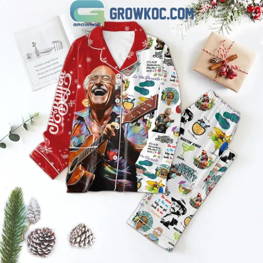 Jimmy Buffett Christmas Wastin8217 Away Again Pajamas Set