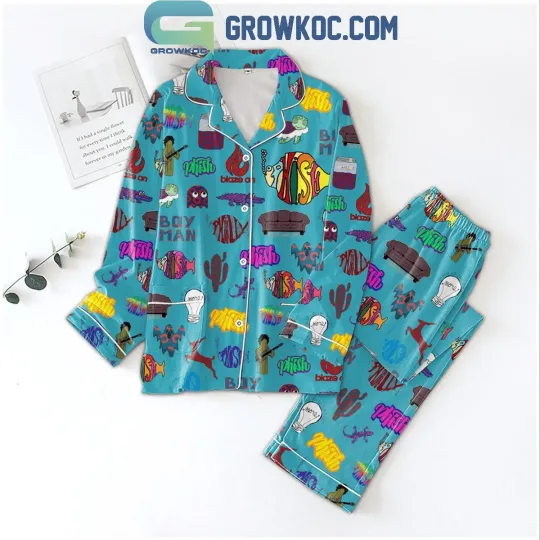 Discover Phish Boy Man Blaze On Blue Design Polyester Pajamas Set