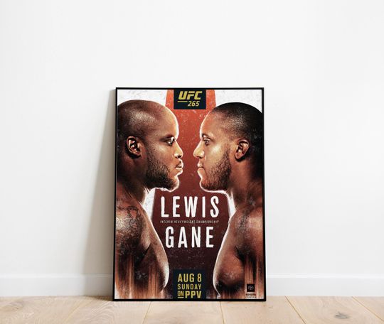 Discover UFC 265 | August 7, 2021 | Derrick Lewis vs Ciryl Gane | Houston, Texas | Print Poster