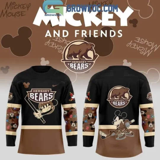 Discover Hershey Bear Mickey And Friends Hockey Jersey Fan Gift S-5XL