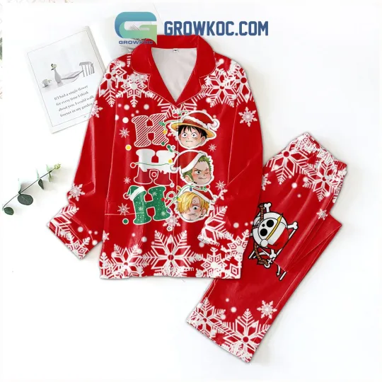 One Piece Snow Christmas Ho Ho Ho Pajamas Se