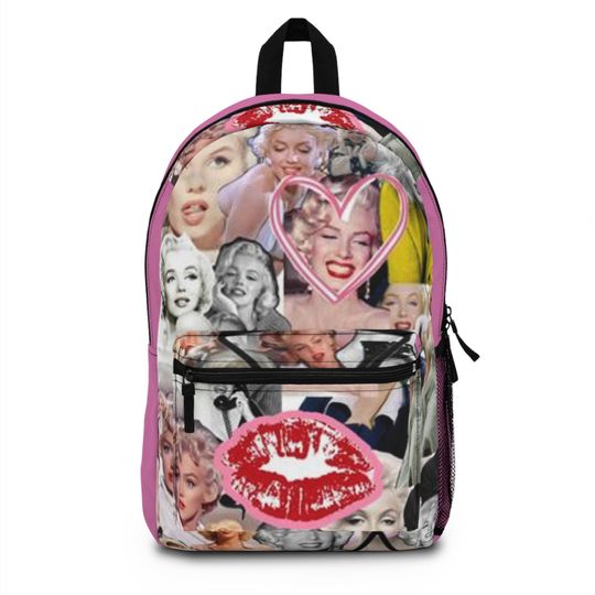 Marilyn Monroe Collage Backpack, Vintage-Inspired Rucksack for Fashion Lovers and Movie Buffs