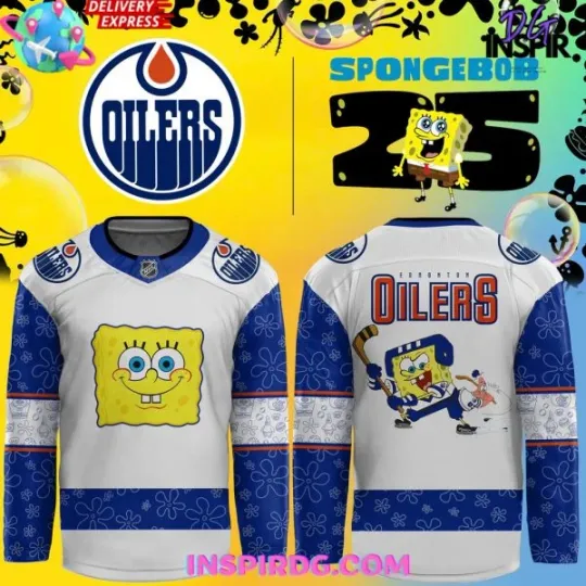 Edmonton Oilers SpongeBob 25th Anniversary Hockey Jersey