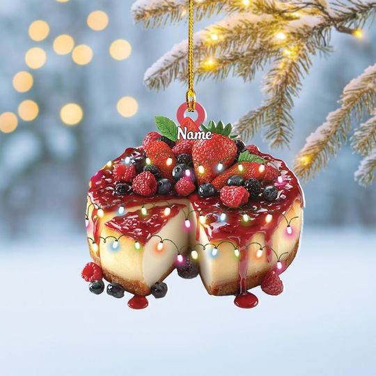 Discover Personalized Cheesecake Cake Christmas Ornament, Cheesecake Ornament, Cake Cooking Ornament Decor, Food Xmas Ornament Gift