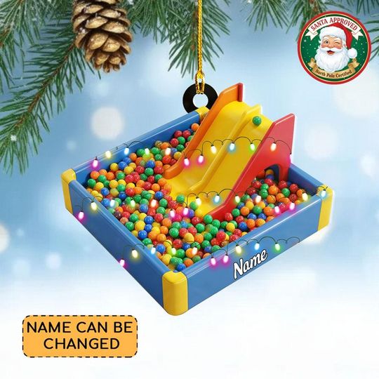 Discover Personalized Ball Pit Christmas Ornament, Kids Playground Ornament Decor, Ball Pit Xmas Ornament, Toddler Playroom Xmas Gift