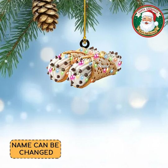 Discover Personalized Cannoli Christmas Ornament, Cannoli Cake Ornament, Cake Cooking Ornament Decor, Food Xmas Ornament Gift
