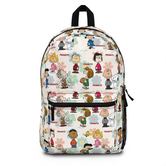 Charlie Brown Backpack - Peanuts Cartoon Polyester Book Bag
