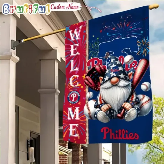 Personalized Philadelphia-Team Phillies 4th Of July Flag, Happy 4th July Flag