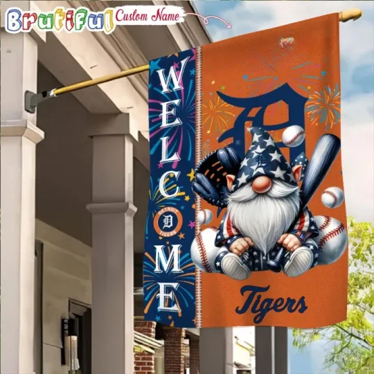 Discover Personalized Detroits Team Tigers 4th Of July  Flag, Happy 4th July Flag
