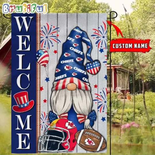 Discover Personalized Kansas-City-Team Chiefs 4th Of July Flag, Happy 4th July Flag