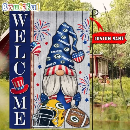 Discover Personalized Green-Bays Team-Packerss 4th Of July Flag, Happy 4th July Flag