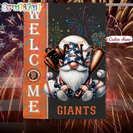 Discover Personalized San-Franciscos Team-Giants 4th Of July Flag, Happy 4th July Flag