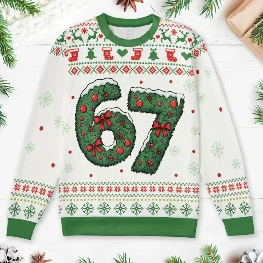 Discover Ugly Christmas Sweater Funny Wreath Ornaments Red Green Holiday Pullover