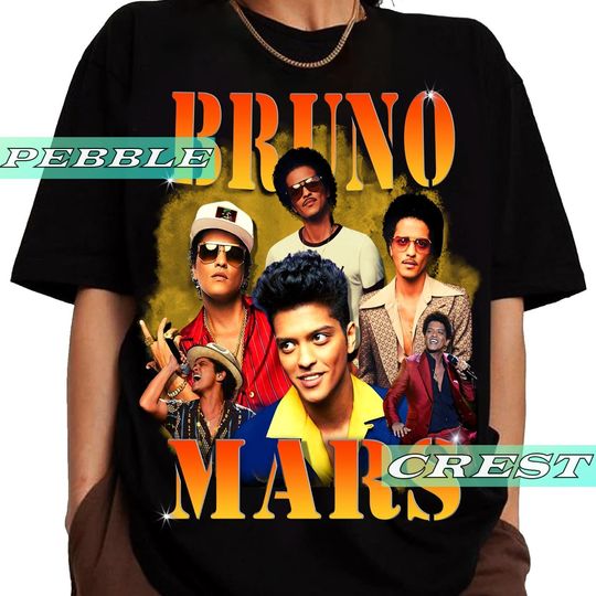 Discover Bruno Mars Vintage Bootleg Shirt, Bruno Mars Tour Tee, Bruno Mars Concert Merch For Fan, Bruno Mars Unisex Graphic Clothing