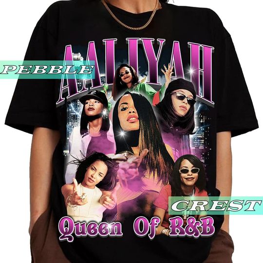 Discover Aaliyah Vintage 90s Bootleg Shirt, Aaliyah Music Album Tee, Aaliyah Retro Merch For Fan, Aaliyah Unisex Graphic Clothing, Queen Of Rnb Shirt