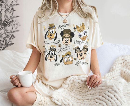 Discover Mickey and Friends Signature Disney Happy New Year 2026 Shirt, WDW Disneyland Hello 2026 Family New Year Mickey's shirt for Party gift shirt