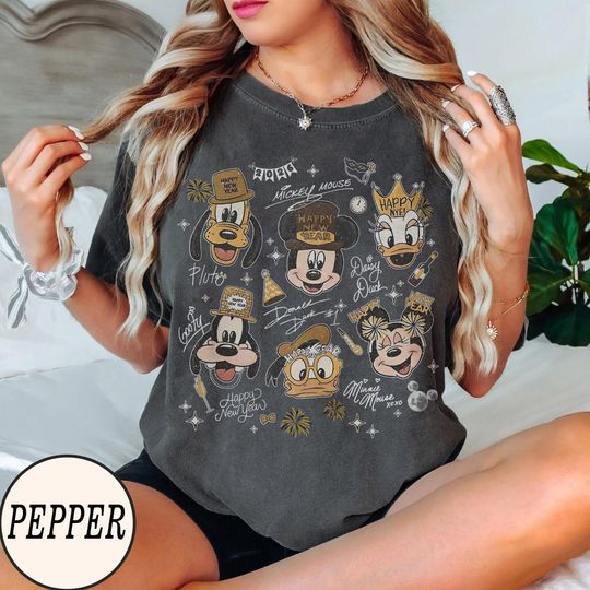 Discover Disney Mickey And Friends Happy New Year 2026 Shirts, 2026 Disney Family Shirts, Disney Shirts, New Years Shirts, New Year Eve