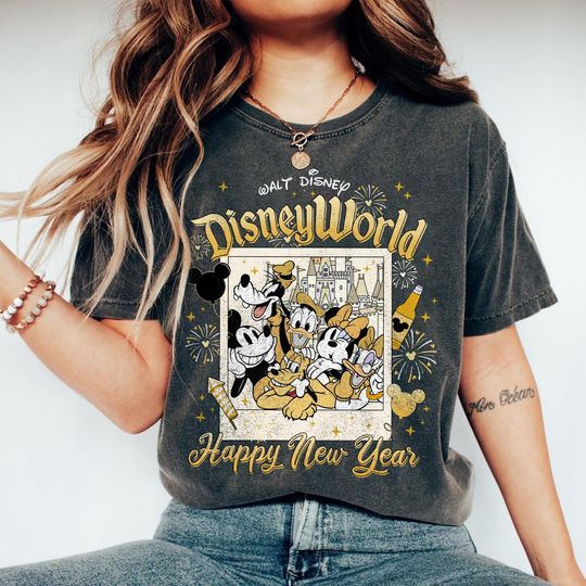 Discover Mickey and Friends Happy New Year 2026 Shirt, Disney Group New Year Celebration Tee, New Year's Eve Gift, Disneyworld Family New Year Trip