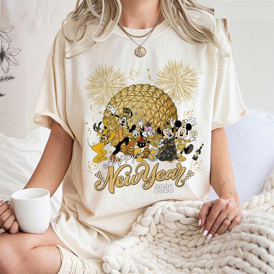 Discover Mickey and Friends Epcot Happy New Year 2026 Shirt, Epcot Center Firework Shirt, Family Trip 2026 Shirt, Hello 2026 Shirt
