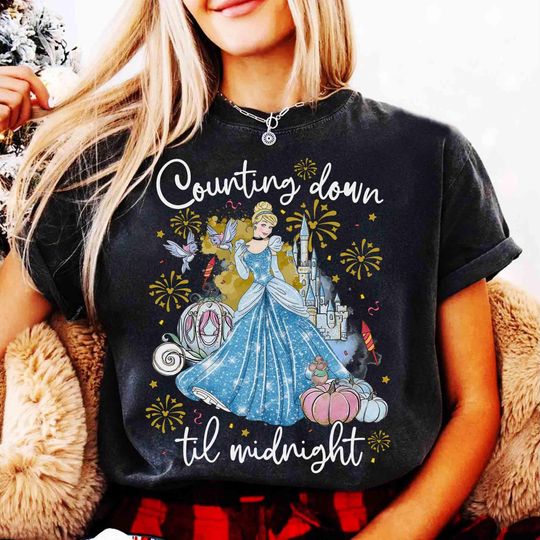 Discover Disney Cinde Princess T-shirt, Counting Down Til Midnight Happy New Year 2026 Shirt, Goodbye 2025 Hello 2026 Tee, Disneyland New Year