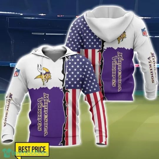 Minnesota Football Team Vikingss 3D Hoodie