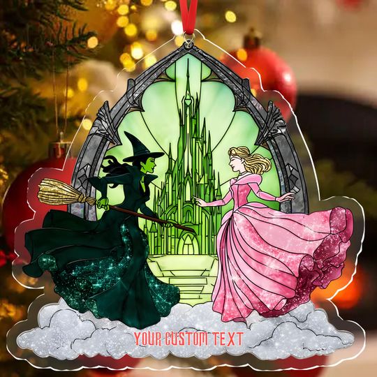 Wicked Acrylic Ornament 2025, 2D Defying Gravity Acrylic  Ornament, Wizard of Oz Wicked Musical Fan Art Decor, Xmas Tree Window Decoration