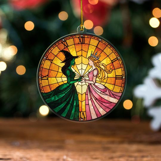 Wicked Movie Holiday Ornament, Elphaba, Glinda, Christmas Decor, Defying Gravity, For Good, Changed For Good Gift, Elphaba Glinda Ornament