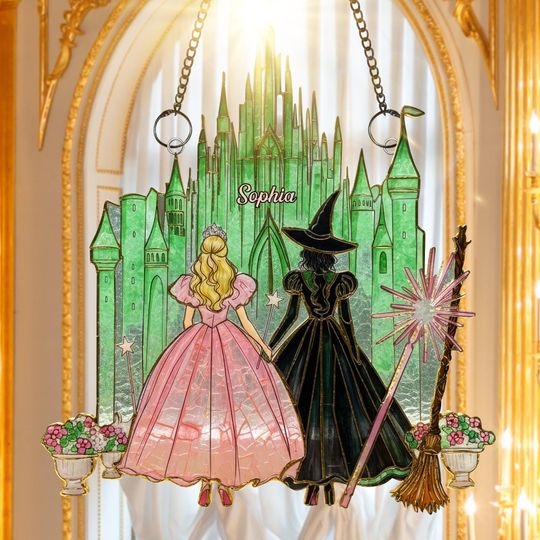 Discover Wicked Suncatcher Ornament  Personalized Acrylic Gift for Halloween & Fantasy Lovers, Stained Glass Effect Christmas Ornament