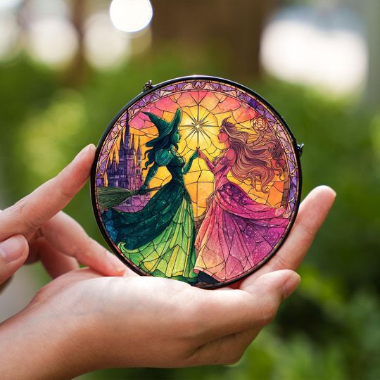 Wicked The Musical Acrylic Ornament, Elphaba and Glinda Acrylic Suncatchers, Witches Of Oz Suncatcher