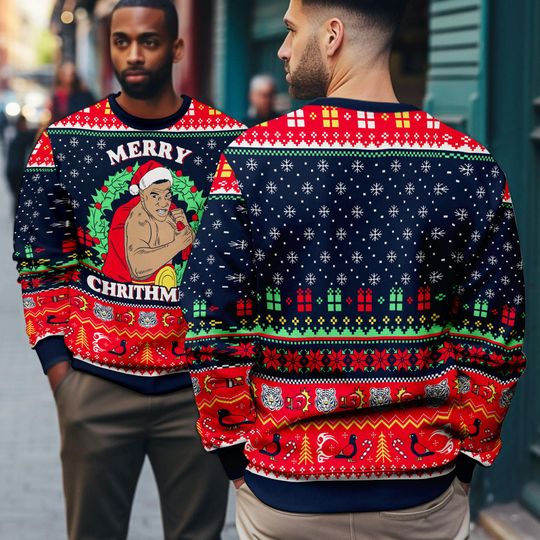 Discover Merry Chrithmith Ugly Christmas Sweater, Merry Chrithmith Knitted Sweater, Funny Boxing Meme Ugly Sweater, Merry Xmas Gifts For Friends