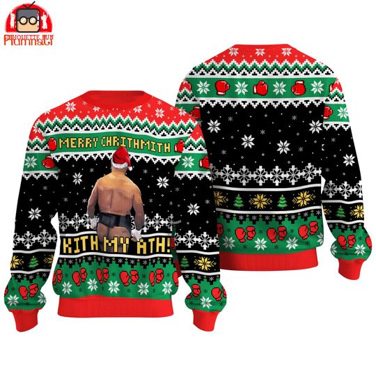 Merry Christmas Mike Tyson Sweater, Ugly Holiday Sweater for Family Gift