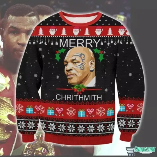 Mike Tyson Merry Chrithmith Christmas Ugly Sweater 3d