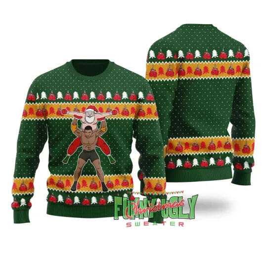 XMAS SHIRT new Mike Tyson Funny Ugly Christmas Sweater All sizes