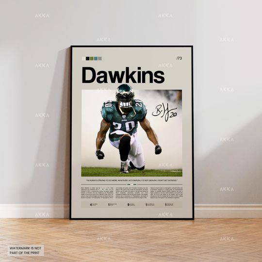 Discover Brian Dawkins Eagles Poster, Philadelphia Football Art