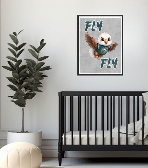 Discover Cute Baby Eagles Football Wall Art  Fly Fly  Nursery Print  Philadelphia Football Decor  Kids Room Poster  Sports Nursery